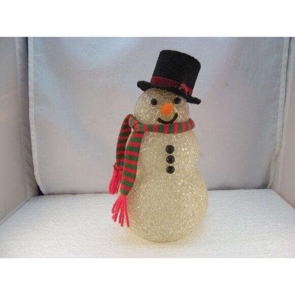 Vintage Melted Plastic Popcorn Snowman Tabletop Decoration - Picture 10 of 10